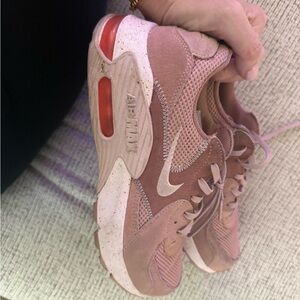 Nike Women's Pink Suede and Mesh Sneakers